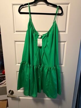 H&M Green Spaghetti Strap Mini Dress